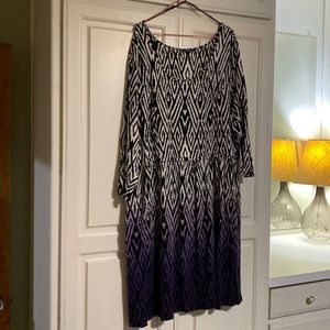 Ombre white to purple dress